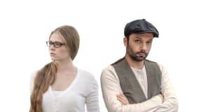 What is hypnotherapy used for? It can help these two, man and woman, with relationship issues.