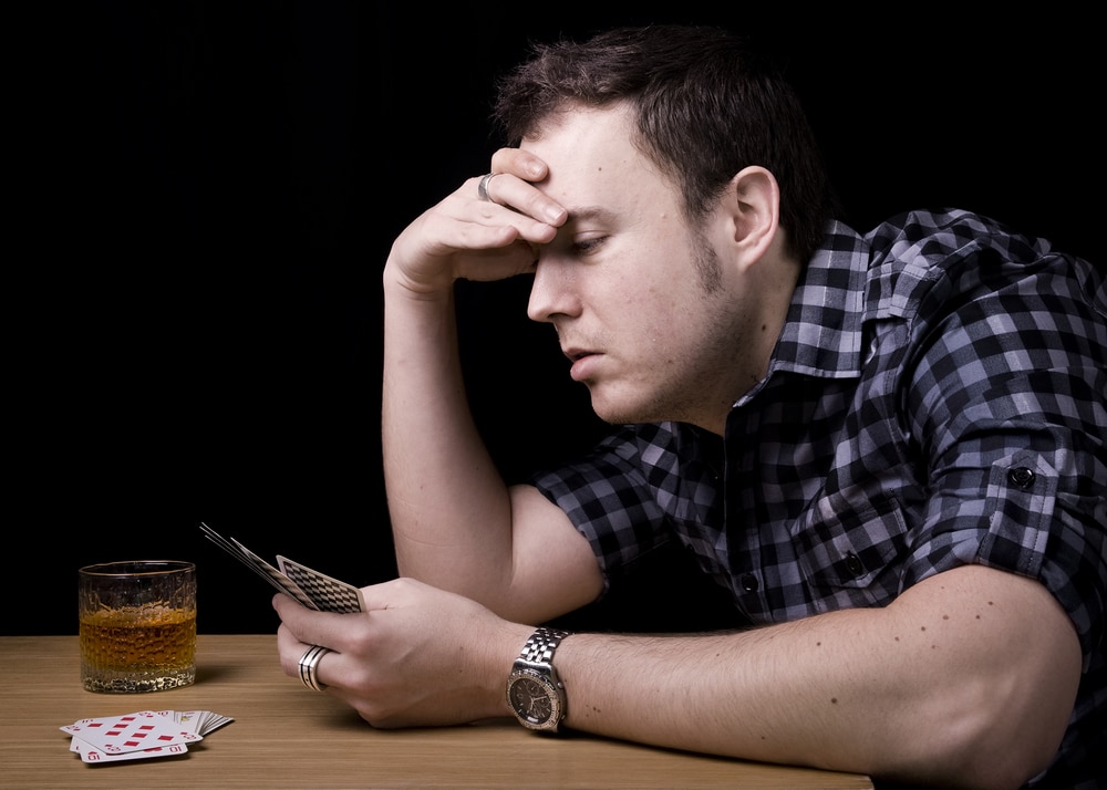 Belief change image of a gamble-bad-alcohol-sad-drunk-lose