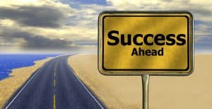 Success ahead sign hypnotherapy career
