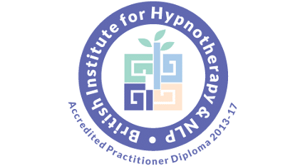 BIH logo hypnotherapy training. Blue circle
